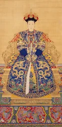 Kejserinde Xiaogongren (1660-1723) (blæk og farve på silke)