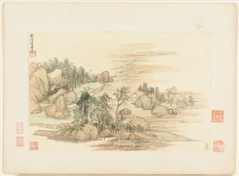 Landskaber efter gamle mestre, dateret 1674 og 1677 (album med tolv blade; blæk og farve på papir)