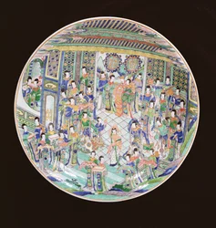 Large Famille Verte Charger, Kangxi periode (1662-1722) (porcelæn) (se også 272194)