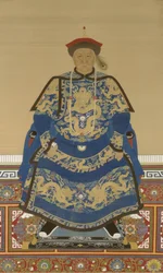 Portræt af Oboi (ca. 1610-1669), regent under kejser Kangxi (blæk og farve på silke)