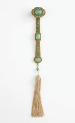 Ruyi scepter, Qianlong regeringstid (guld, turkis og silke)