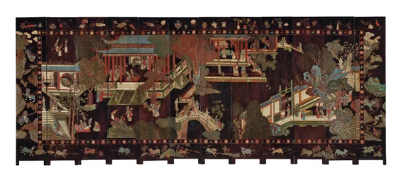 Tolvfoldet coromandelskærm, 1700-tallet