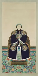 Portræt af Lady Hejia, prins Zaizhis sekundære hustru (1839-1880) (blæk og farve på papir)