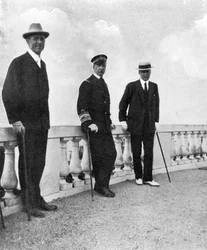 Kong George I af Grækenland med Commodore Keppel og Lord Howe, Korfu, Grækenland, 1908.