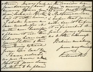 Brev fra dronning Victoria til Mary Augusta Gordon, Windsor Castle, 16. marts 1885