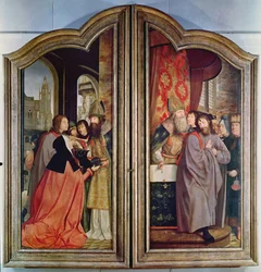 Det hellige slægtskab eller St. Annes altertavle, detalje på bagsiden af de centrale paneler, 1509