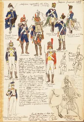 Uniformer of Artillery of Kingdom of France, af Quinto Cenni, farveplade