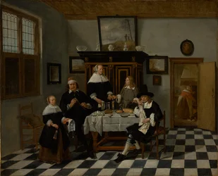 Familiegruppe i et interiør