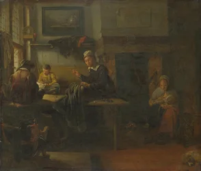 Interiør af en skrædderbutik, ca. 1660