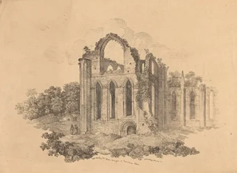 N.E. Enden af det øvre tværskib ved Fountains Abbey