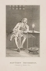 Matthew Henderson, morder i sin celle i 1746 (gravering)