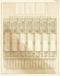 Skærme ved East End of North Aisle of Bristol Cathedral