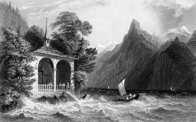 Fortæller Kapel, Uri-søen, Schweiz, 1836.