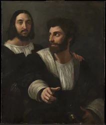 Selvportræt med en ven, dobbeltportræt, 1519