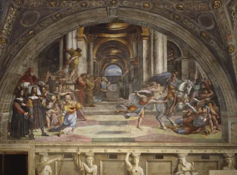 Heliodors fordrivelse fra templet, Stanza di Eliodoro, 1511-12