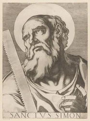 Sankt Simon Zelotes Saint Simon (titel på objekt) Kristus, Maria og de tolv apostelen (serietitel) The Sacred Apostolic College (serietitel)