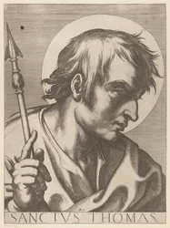 Sankt Thomas Sankt Thomas (titel på objekt) Kristus, Maria og de tolv apostelen (serietitel) The Sacred Apostolic College (serietitel)