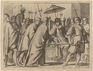 Margaret af Østrig bliver båret i en chaiselong