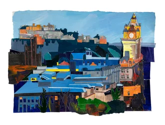 Edinburgh, 2021 (akryl og collage på papir)