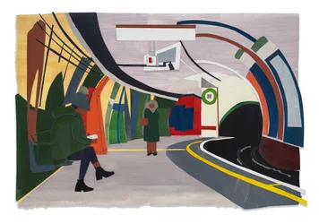 Hampstead Tube, 2023 (akryl og collage på papir)