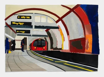 Hampstead Tube, 2023 (akryl og collage på papir)