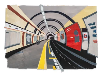 Mind the Gap, 2023 (akryl og collage på papir)