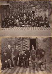Rektor og lærere ved Bishop Cotton School, Shimla (forside); elever i mellemklassen og personale ved Bishop Cotton School, Shimla (bagside)