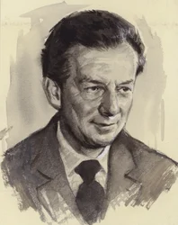 Benjamin Britten (gouache på papir)
