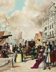 King Charles II (1630-85) Restores the Theatre (gouache på papir)