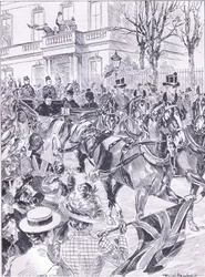 The Queens sidste besøg i London marts 1900, illustration fra Cassells History of England, 1900-tallet