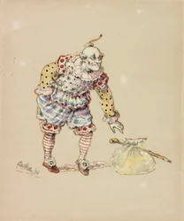 Billy Purvis Stealing the Bundle, 1876 (blyant og wc på papir)