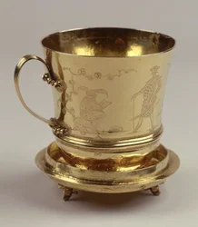 Chokoladekop af guld, ca. 1685 (sølv) (se 208937)
