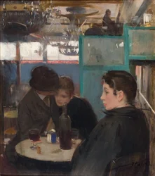 Interiør af Moulin de la Galette - Casas, Ramon (1866-1932) - ca. 1890 - Olie på lærred - 78,5x69 - Cataloniens nationale kunstmuseum, Barcelona