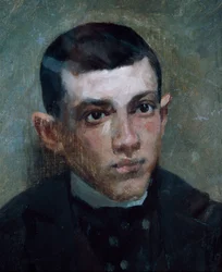 Portræt af maleren Pablo Picasso (1881-1973) (olie på lærred)