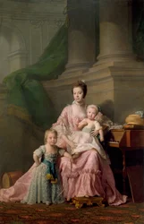 Dronning Charlotte 1744-1818, med sine to ældste sønner, 1769