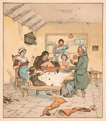 Da tærten blev åbnet, begyndte fuglene at synge, 1880.