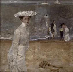 På stranden (olie på lærred) (se også 164323)