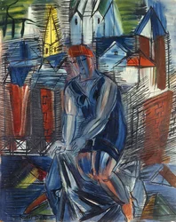 Bader (baigneuse), ca. 1950 (olie på plade)