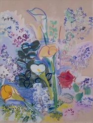 Bouquet of Arums (gouache på papir)