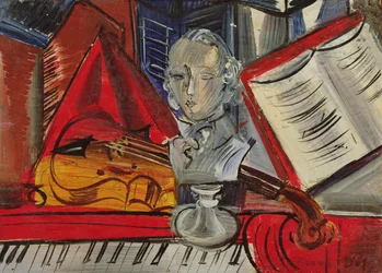 Hyldest til Mozart, ca. 1945 (olie på lærred)