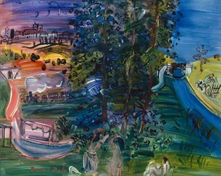 Langres Landscape (olie på lærred)