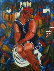 Stor kvinde, der bader; Le Grande Baigneuse