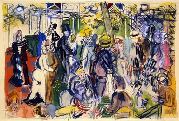 Le Moulin de la Galette (akvarel, pen og blæk)