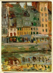 Le Bassin du Roy i Le Havre (olie på træ)