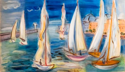 Regatta ved Deauville, ca. 1946 (olie på træ)