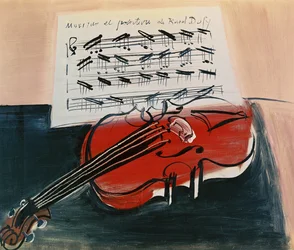 Den røde violin, ca. 1948 (olie på lærred)
