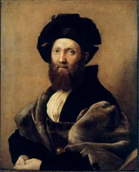 Portræt af Baldassare Castiglione (Olie på lærred