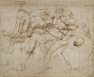 The Death of Adonis (pen og brunt blæk på råhvidt papir)