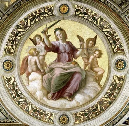 Lady Justice Fresco i Stanza della Segnatura, ca 1510-1511.