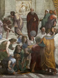 Skolen i Athen. Detalje. Fresco i Stanza della Segnatura, ca 1510-1511.